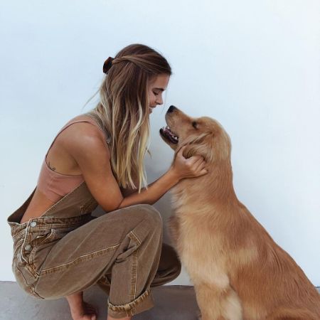 Amberleigh West with her pet dog Shmello